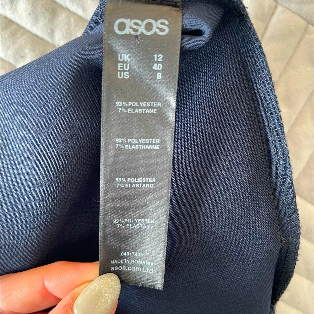 ASOS Long Sleeve Shift Dress With Ruffle Front - Picture 8 of 8